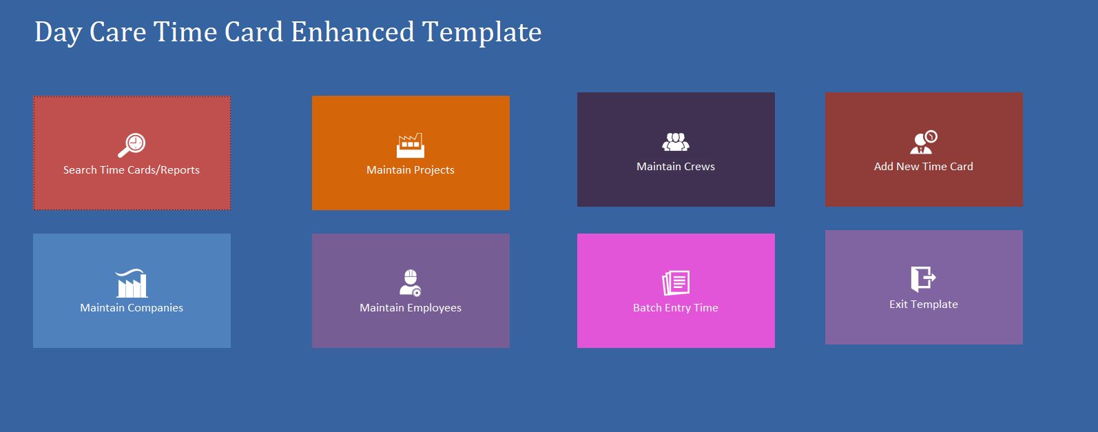 Enhanced Day Care Time Hour/Clock Tracking Template | Tracking Database